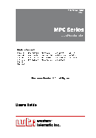 Síťová karta Western Telematic MPC Series MPC-20V-1 Uživatelský manuál